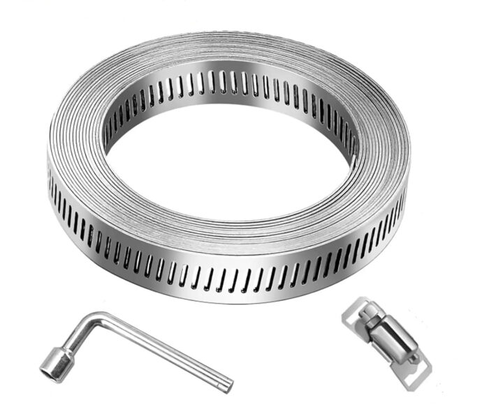 201/304 stainless steel 50m long worm gear hose clamp can accept customization