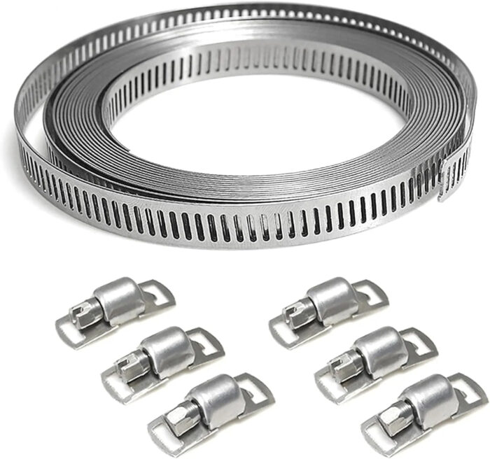 201/304 stainless steel 50m long worm gear hose clamp can accept customization