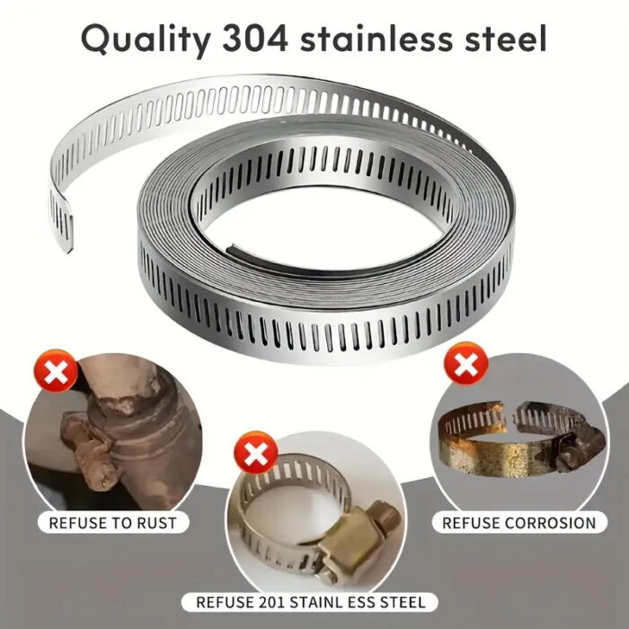 Heavy Duty Adjustable 304 Stainless Steel Hose Clamp
