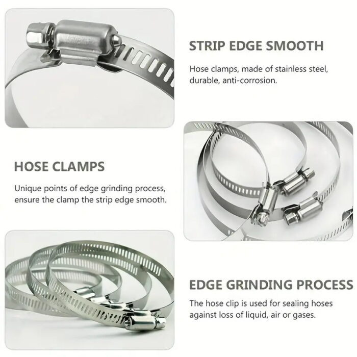 Adjustable stainless steel screw with hose clamp