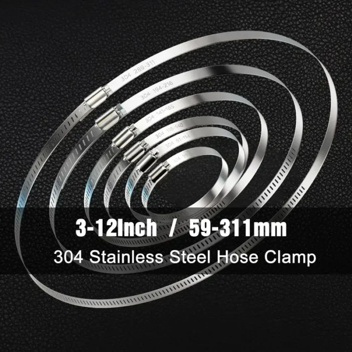 3" Adjustable Worm Gear Clamp for pipe clamps from 2.4"-3.2" in diameter