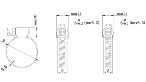 8mm American Type Hose Clamp